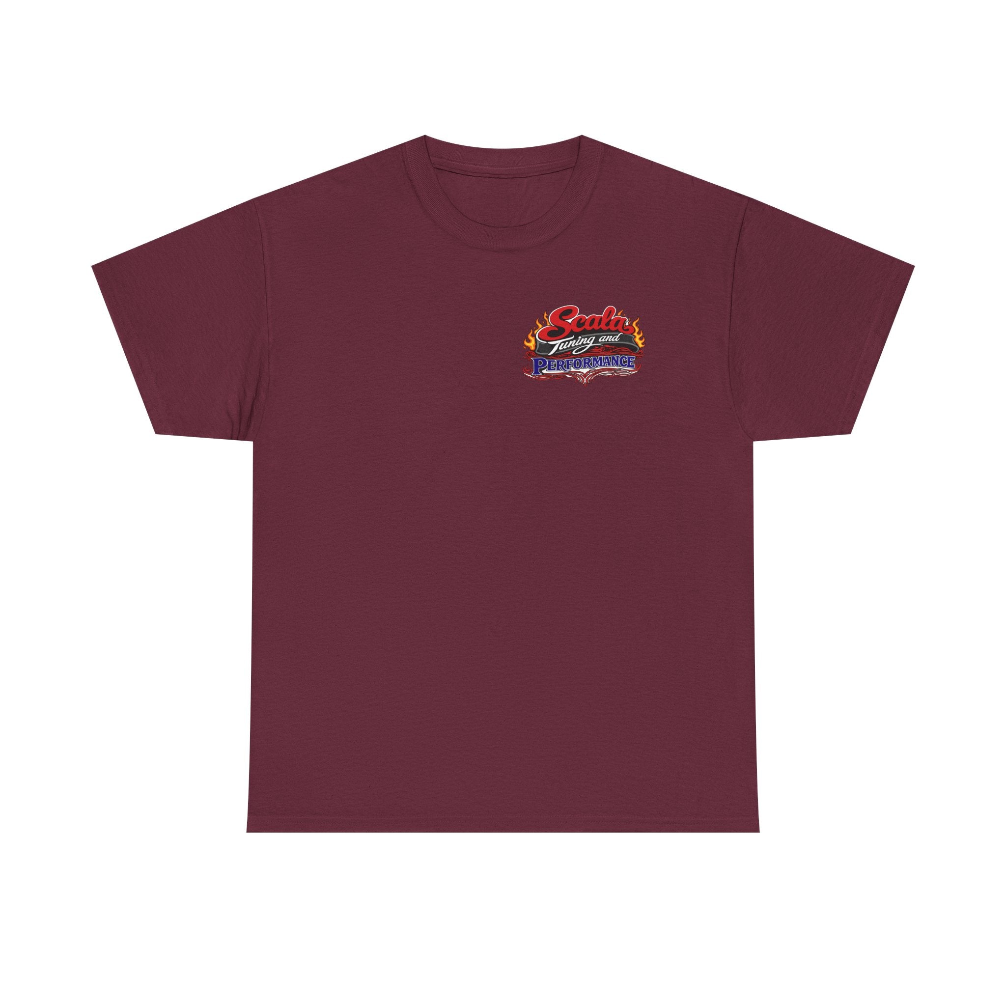 T-Shirt — Scala Tuning Crest Graphic Tee (Vintage Motor & Flames)