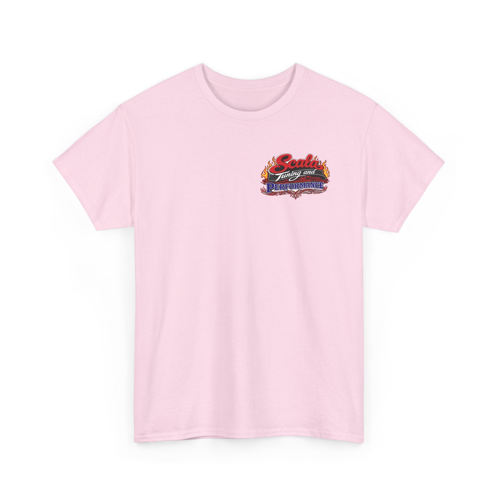 T-Shirt — Scala Tuning Crest Graphic Tee (Vintage Motor & Flames)