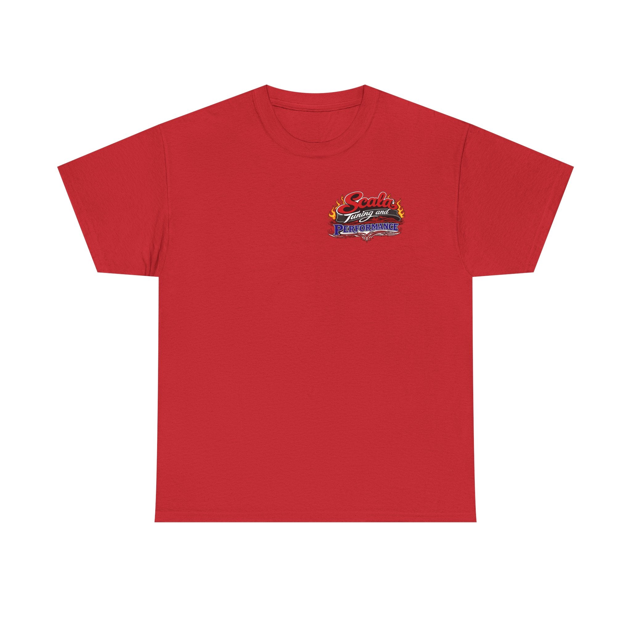 T-Shirt — Scala Tuning Crest Graphic Tee (Vintage Motor & Flames)