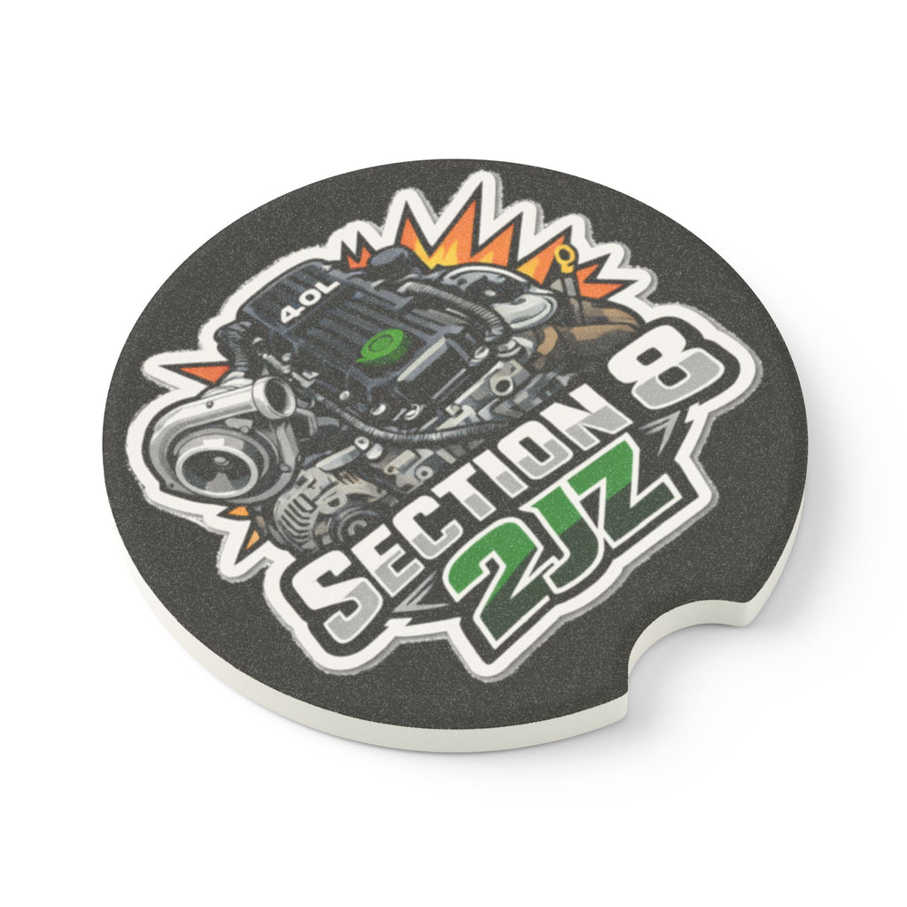Section 8 2JZ Engine Soapstone Car Coaster — Automotive Motorhead Drink Holder