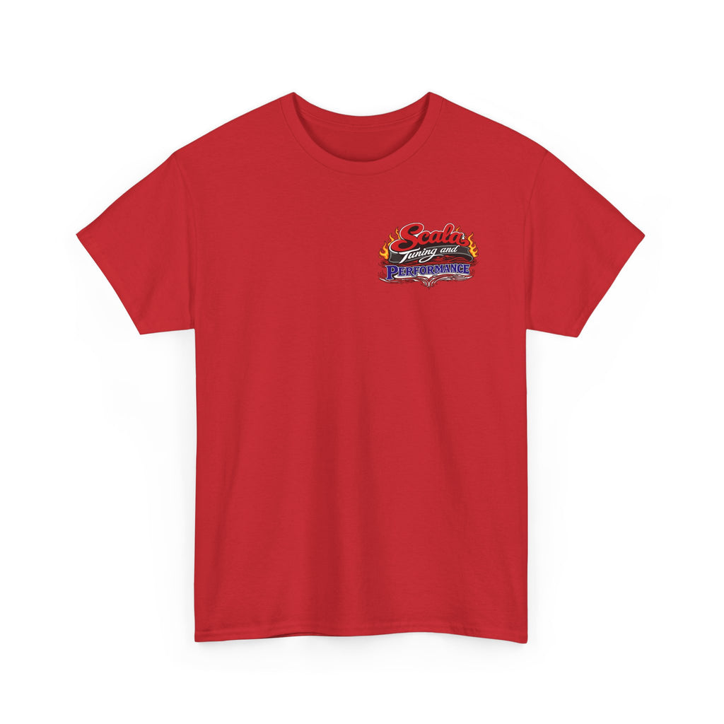T-Shirt — Scala Tuning Crest Graphic Tee (Vintage Motor & Flames)