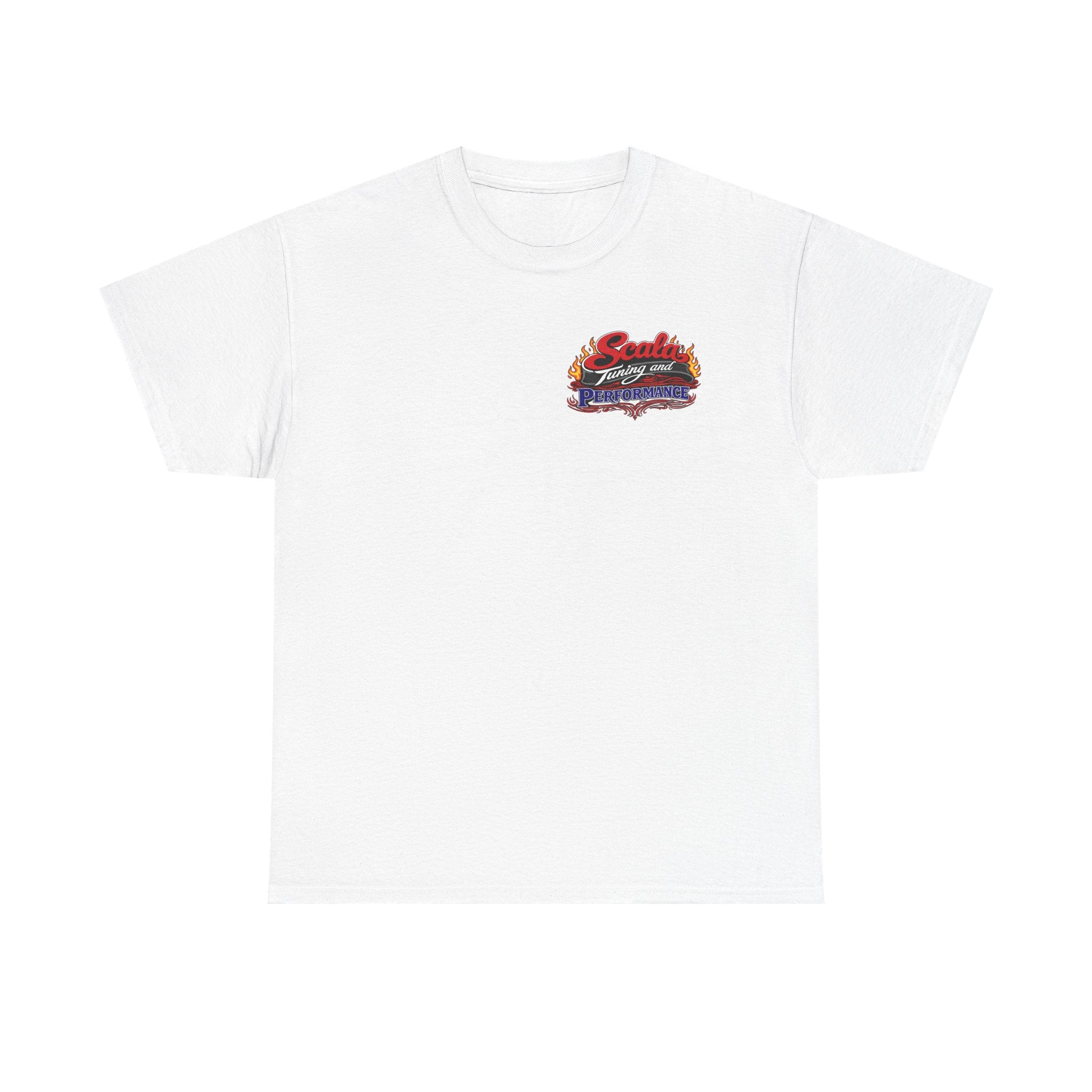 T-Shirt — Scala Tuning Crest Graphic Tee (Vintage Motor & Flames)