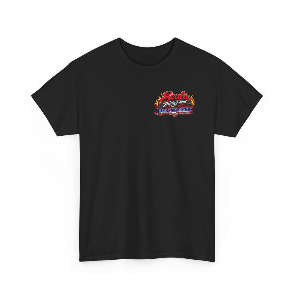 T-Shirt — Scala Tuning Crest Graphic Tee (Vintage Motor & Flames)