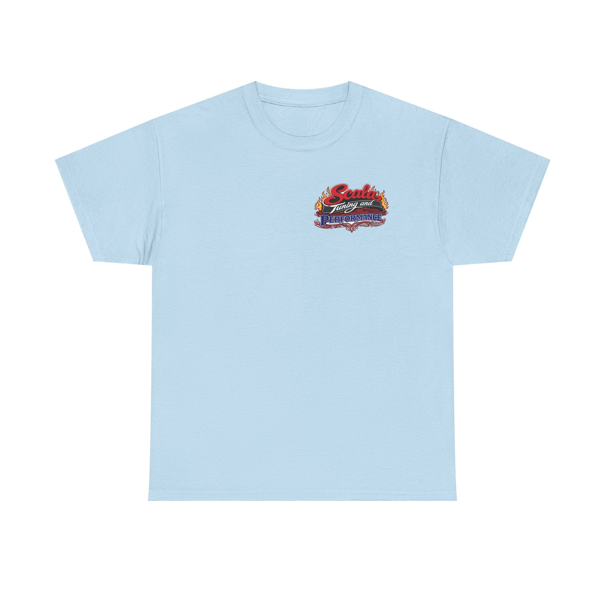 T-Shirt — Scala Tuning Crest Graphic Tee (Vintage Motor & Flames)