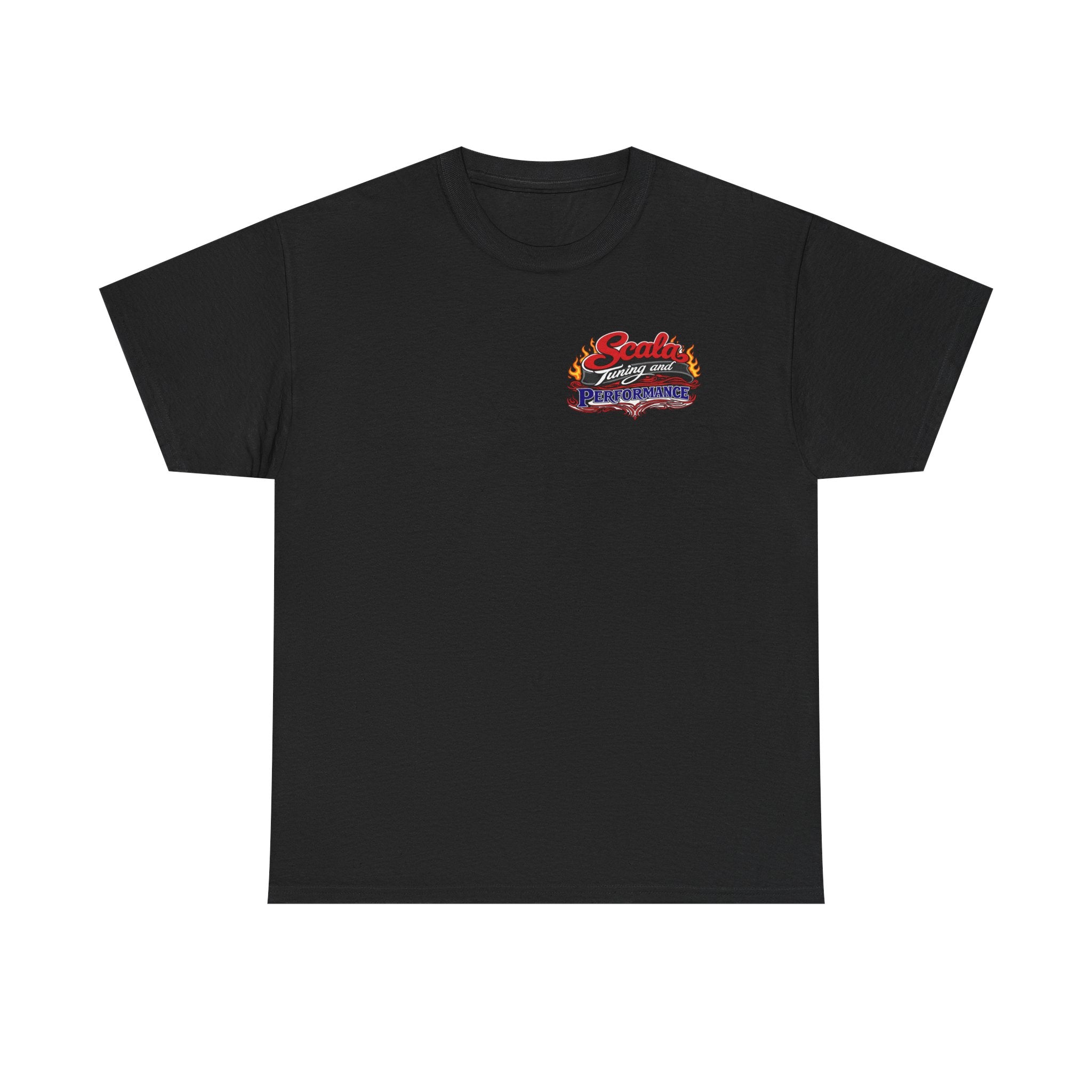 T-Shirt — Scala Tuning Crest Graphic Tee (Vintage Motor & Flames)