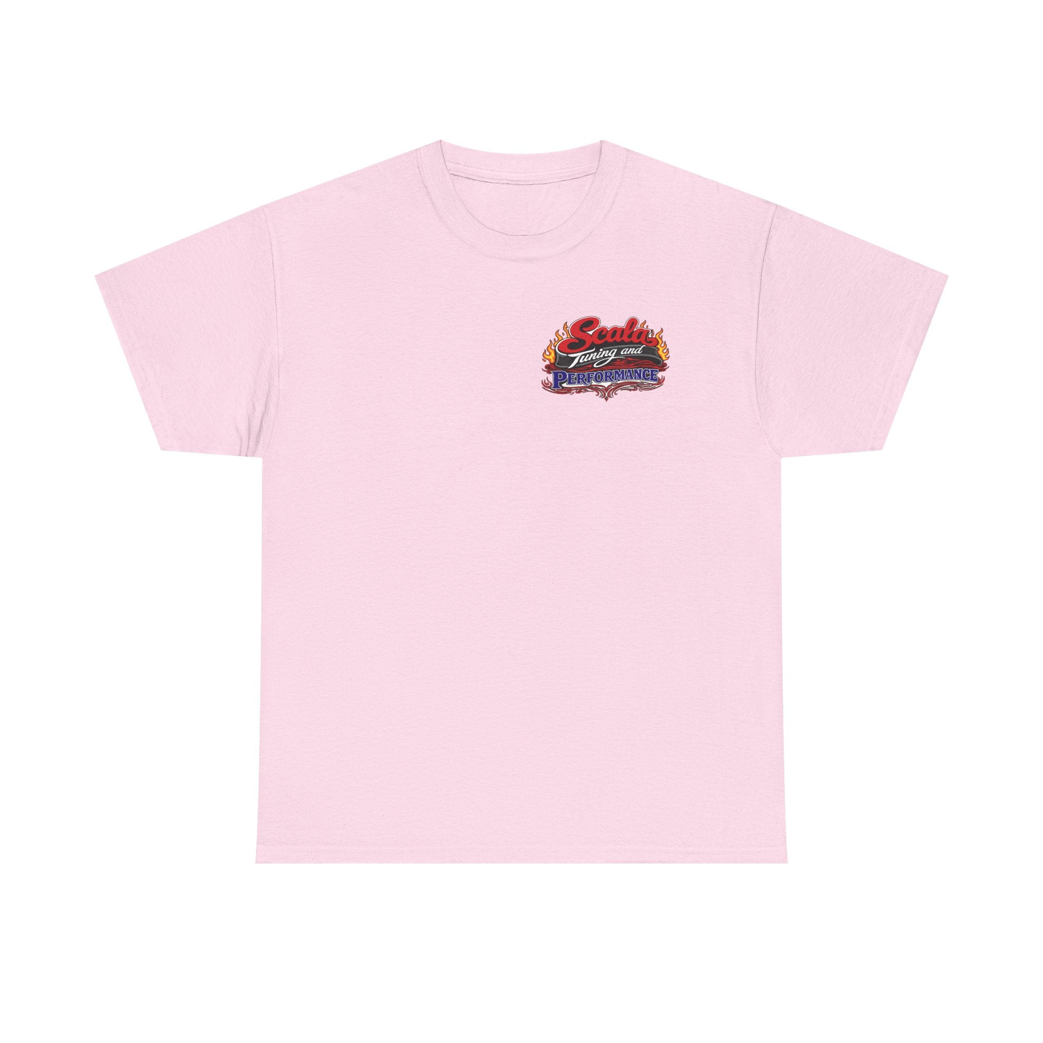 T-Shirt — Scala Tuning Crest Graphic Tee (Vintage Motor & Flames)