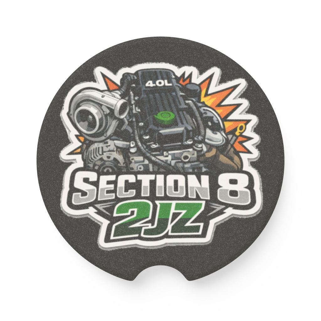 Section 8 2JZ Engine Soapstone Car Coaster — Automotive Motorhead Drink Holder