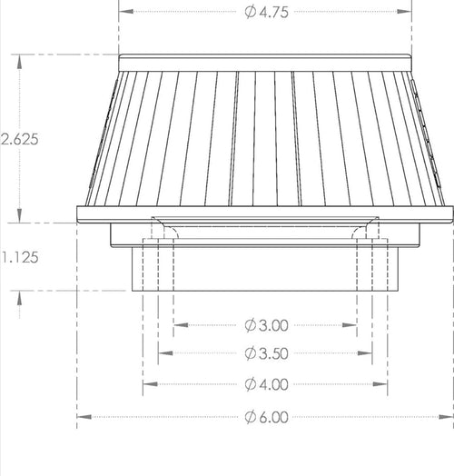 6" Stubby Air filter